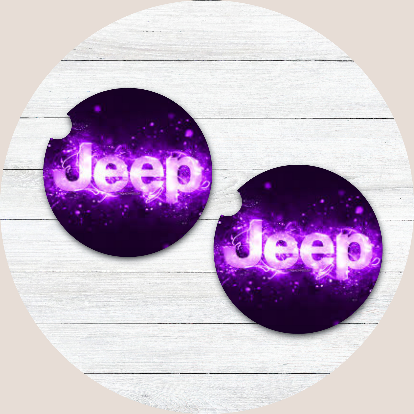 Jeep - Purple Electric Neoprene Car Coaster