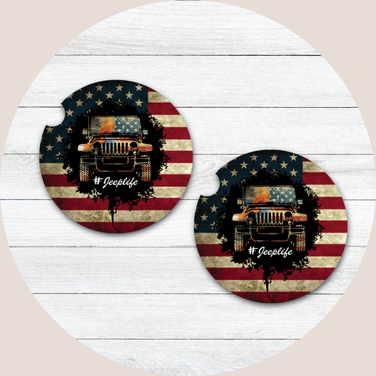 Jeep Life Neoprene Car Coaster