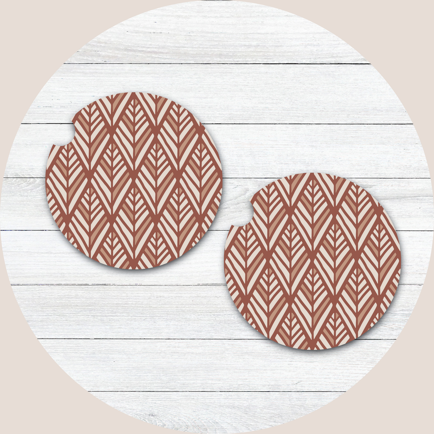 Boho Rust Neoprene Car Coaster