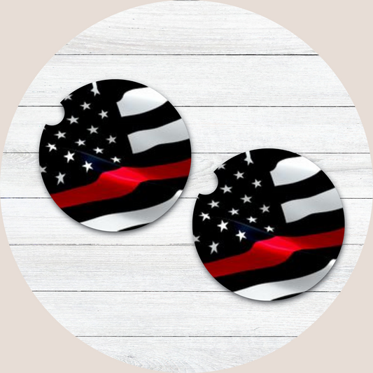 Red Line Flag Neoprene Car Coaster