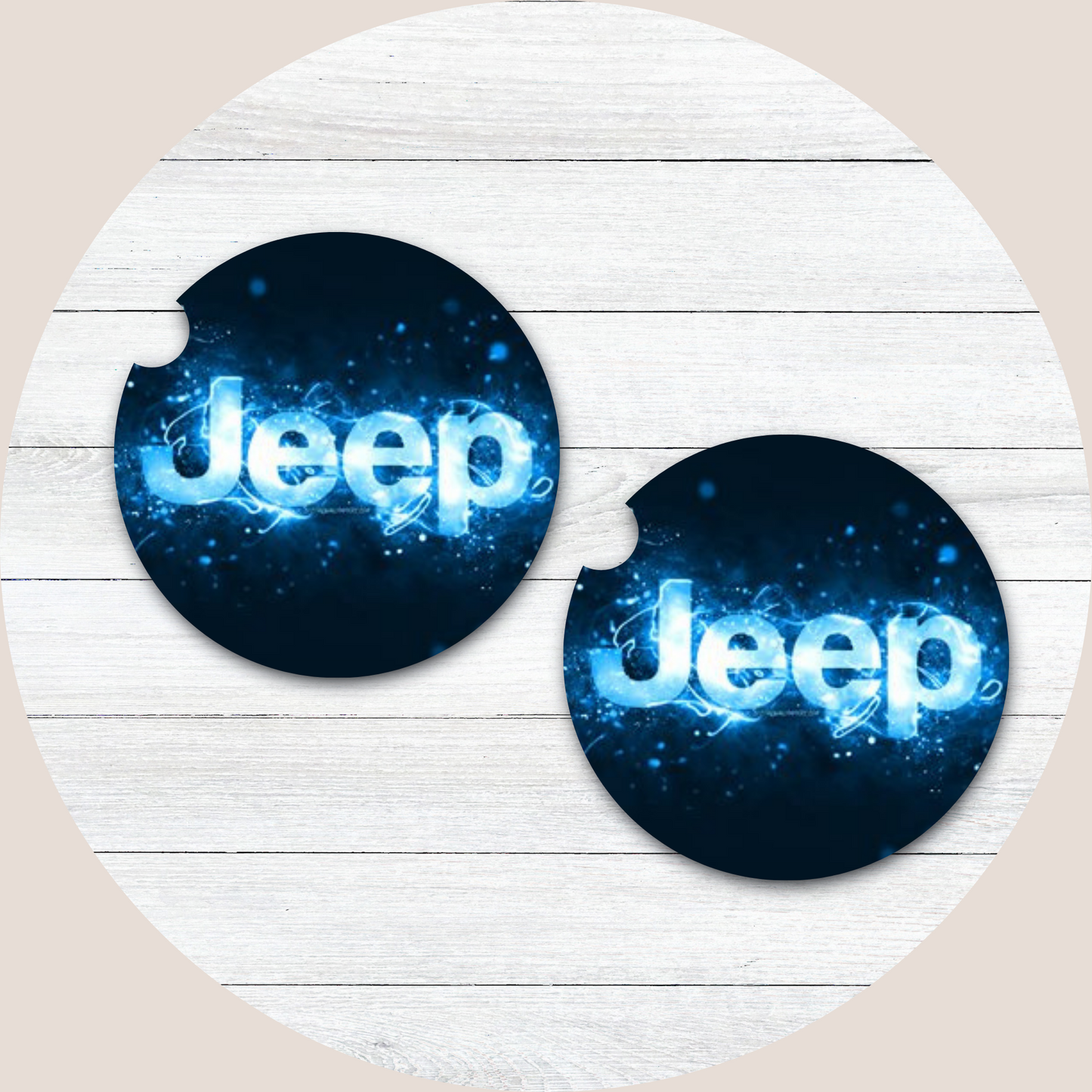 Jeep - Blue Electric Neoprene Car Coaster