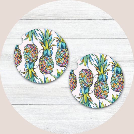 Pineapple Neoprene Car Coaster