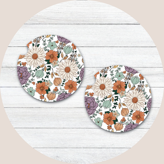 Floral Neoprene Car Coaster