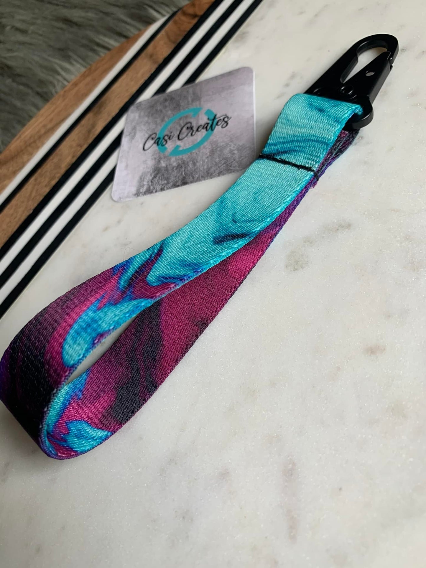 Purple/Teal Dye - Key Strap