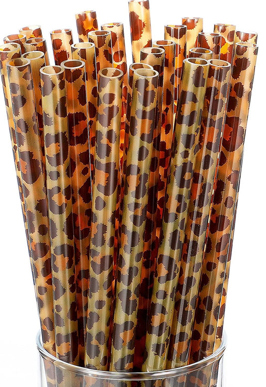 Cheetah Print Straw