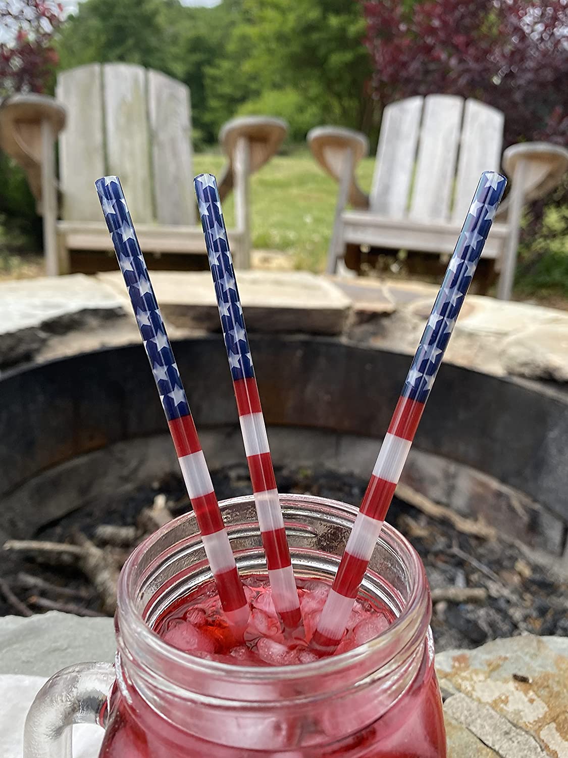 American Flag Straw