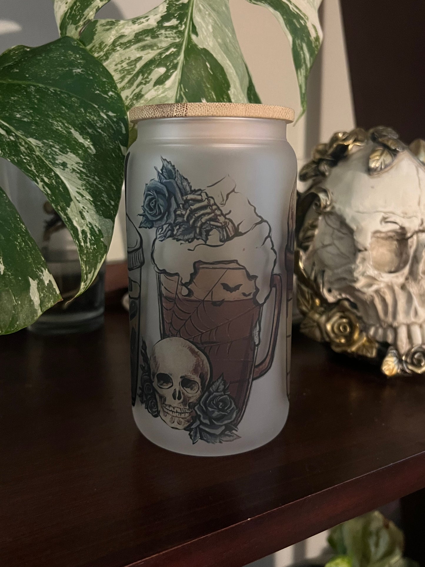 Deadly Coffee 16 oz Glass Tumbler